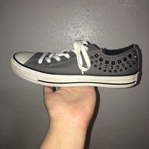 Grey Converse with studs